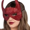 Rhinestone Devil Mask - One Size - Red Costumes Leg Avenue