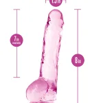 Naturally Yours - 8 Inch Crystalline Dildo - Rose Dildos Blush