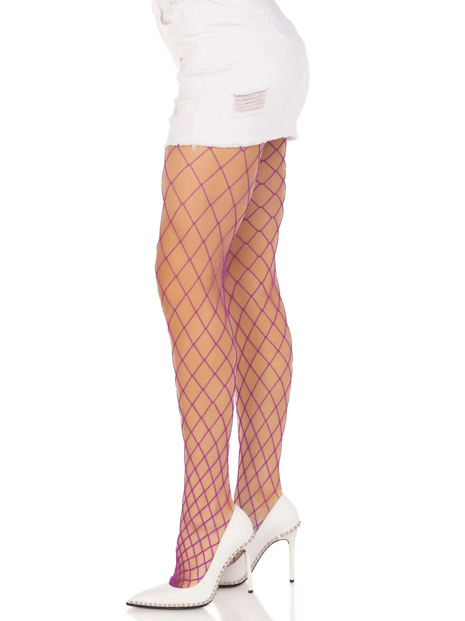 Spandex Diamond Net Tights - One Size - Purple Hosiery & Garters Leg Avenue