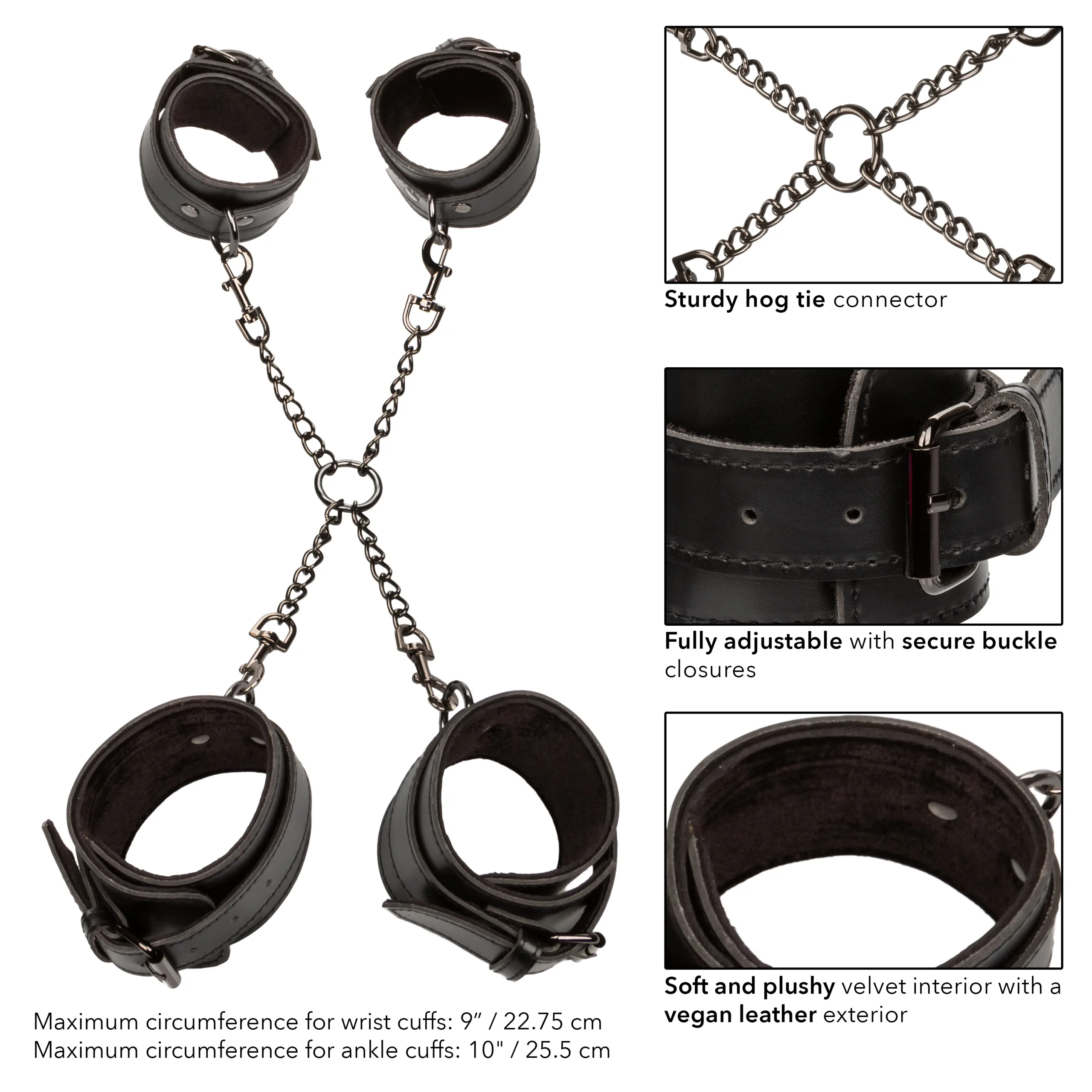 Euphoria Collection Hog Tie - Black BDSM & Kink CalExotics