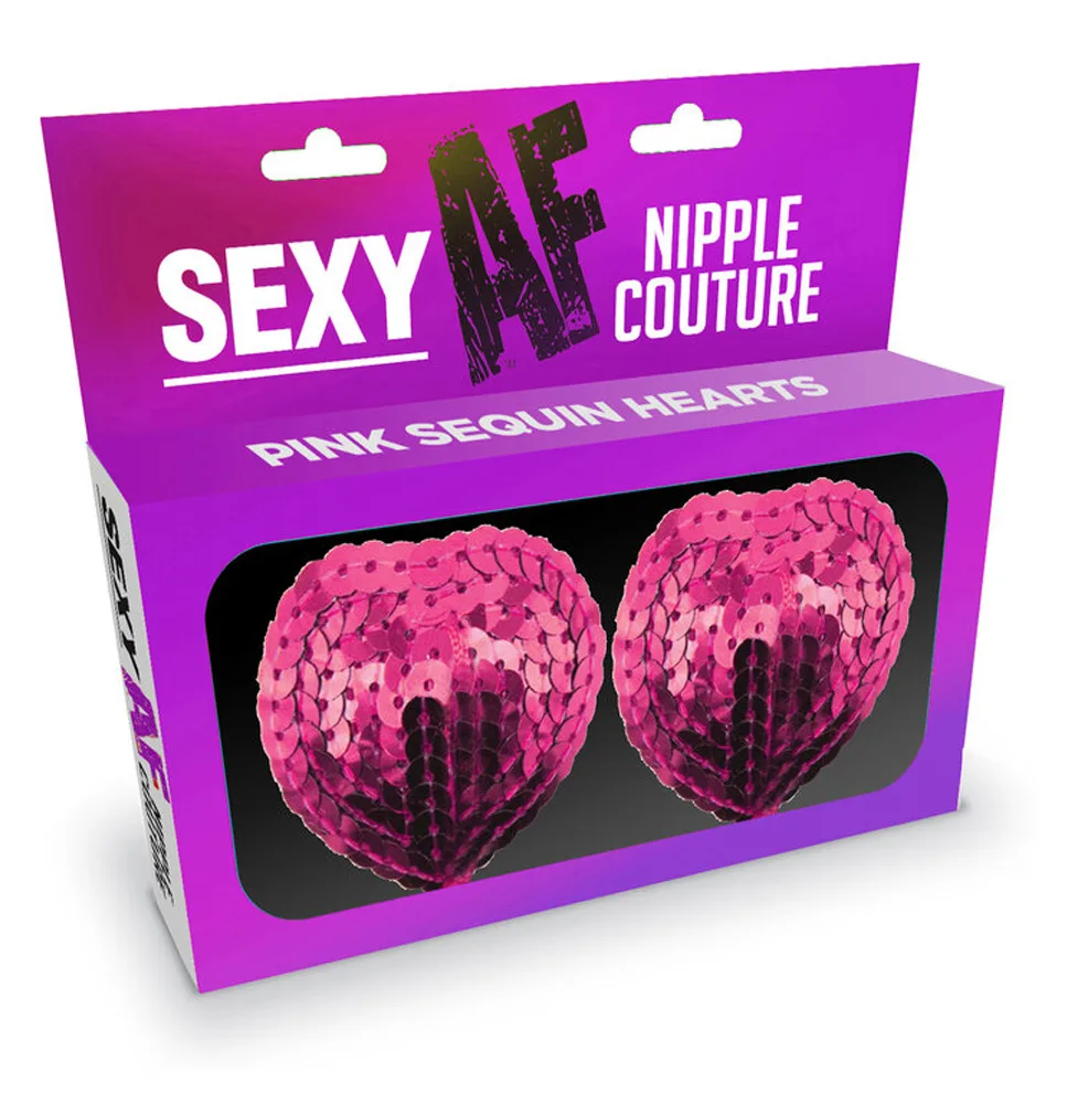 Sexy Af Nipple Couture Pink Sequin Hearts Accessories Little Genie