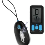 E-Stim Pro Silicone Vibrating Egg With Remote Control - Black BDSM & Kink XR Brands