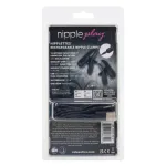 Nipple Play Nipplettes Vibrating Nipple Clamps Black Rechargeable BDSM & Kink CalExotics