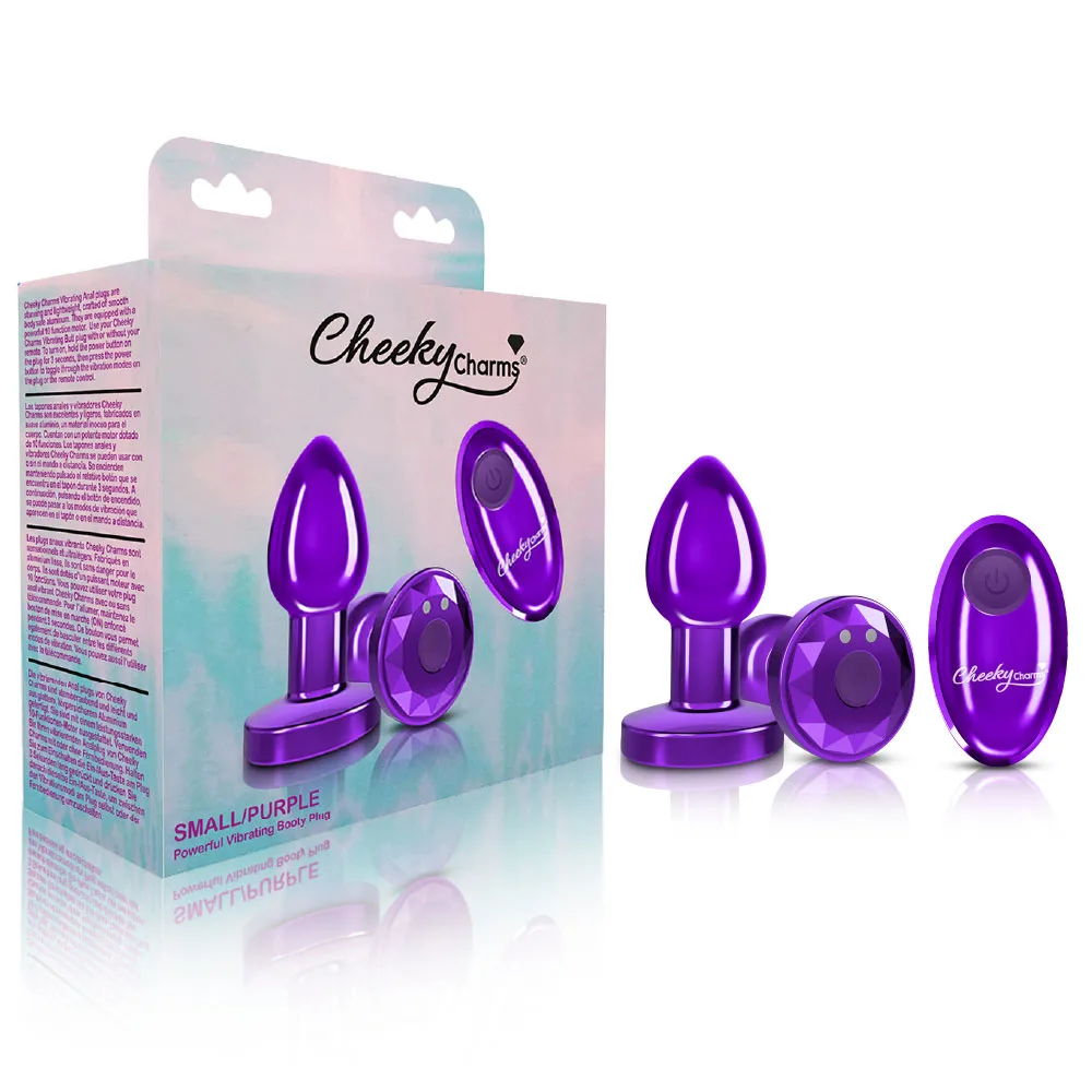 Vibrating Purple Metal Remote Plug - Small Anal Play Viben