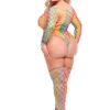 Taste the Rainbow Teddy and Thigh Hi Set - Rainbow Teddies & Bodysuits Pink Lipstick