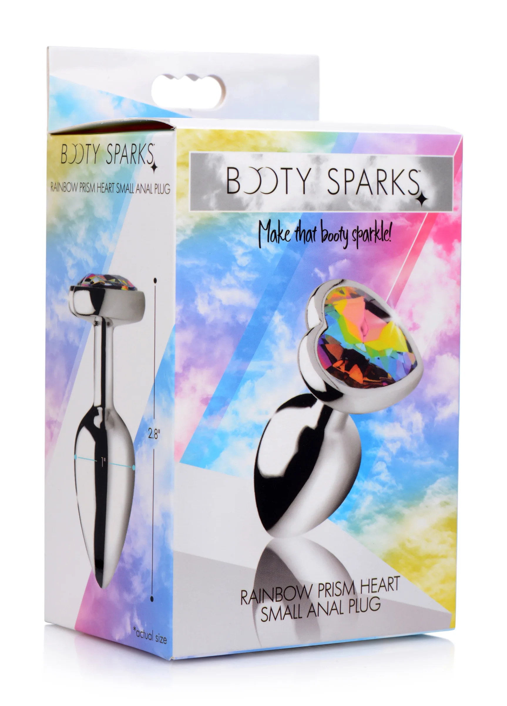 Rainbow Prism Heart Anal Plug - Small Lubes & Essentials XR Brands