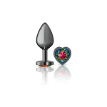 Rainbow Heart Gem Gunmetal Metal Plug - Md Anal Play Viben