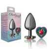 Rainbow Heart Gem Gunmetal Metal Plug - Lg Anal Play Viben