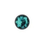 Teal Round Gem Gunmetal Metal Plug - Sm Anal Play Viben