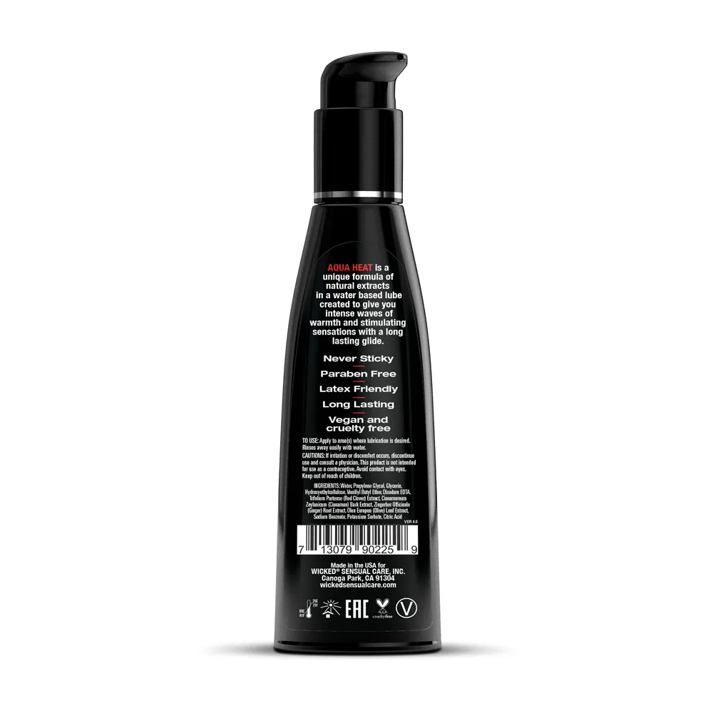 Aqua Heat Water Based Warming Lubricant - 4 Fl. Oz. Lubes & Essentials Wicked Sensual Care