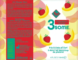 3some 3-in-1 Lubricant - Strawberry Banana - 4 Fl. Oz. Lubes & Essentials I.D. Lubricants