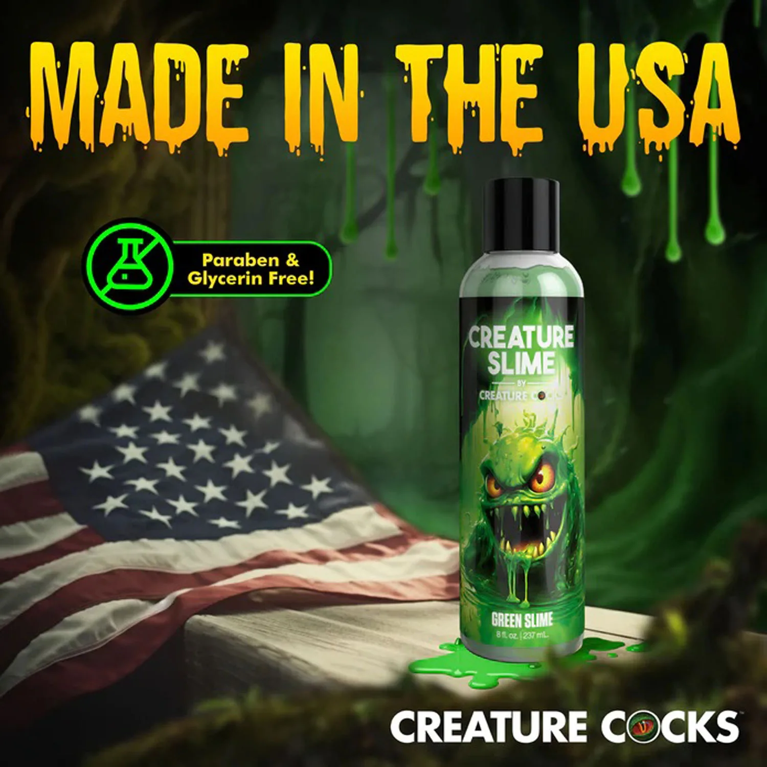 8oz Creature Slime Green Slime Water-Based - Lubricant Lubes & Essentials XR Brands