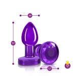 Vibrating Purple Metal Remote Plug - Small Anal Play Viben