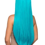 33 Inch Long Straight Center Part Wig - Turquoise Costumes Leg Avenue