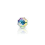 Clear Iridescent Round Gem Silver Metal Plug - Sm Anal Play Viben