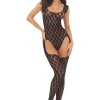 Diamond Hour Bodystocking Black - Os Teddies & Bodysuits Rene Rofe