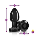 Vibrating Gunmetal Metal Remote Plug - Medium Anal Play Viben