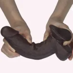 Get Lucky 7.5 Inch Real Skin Dildo - Dark Brown Dildos Voodoo Toys