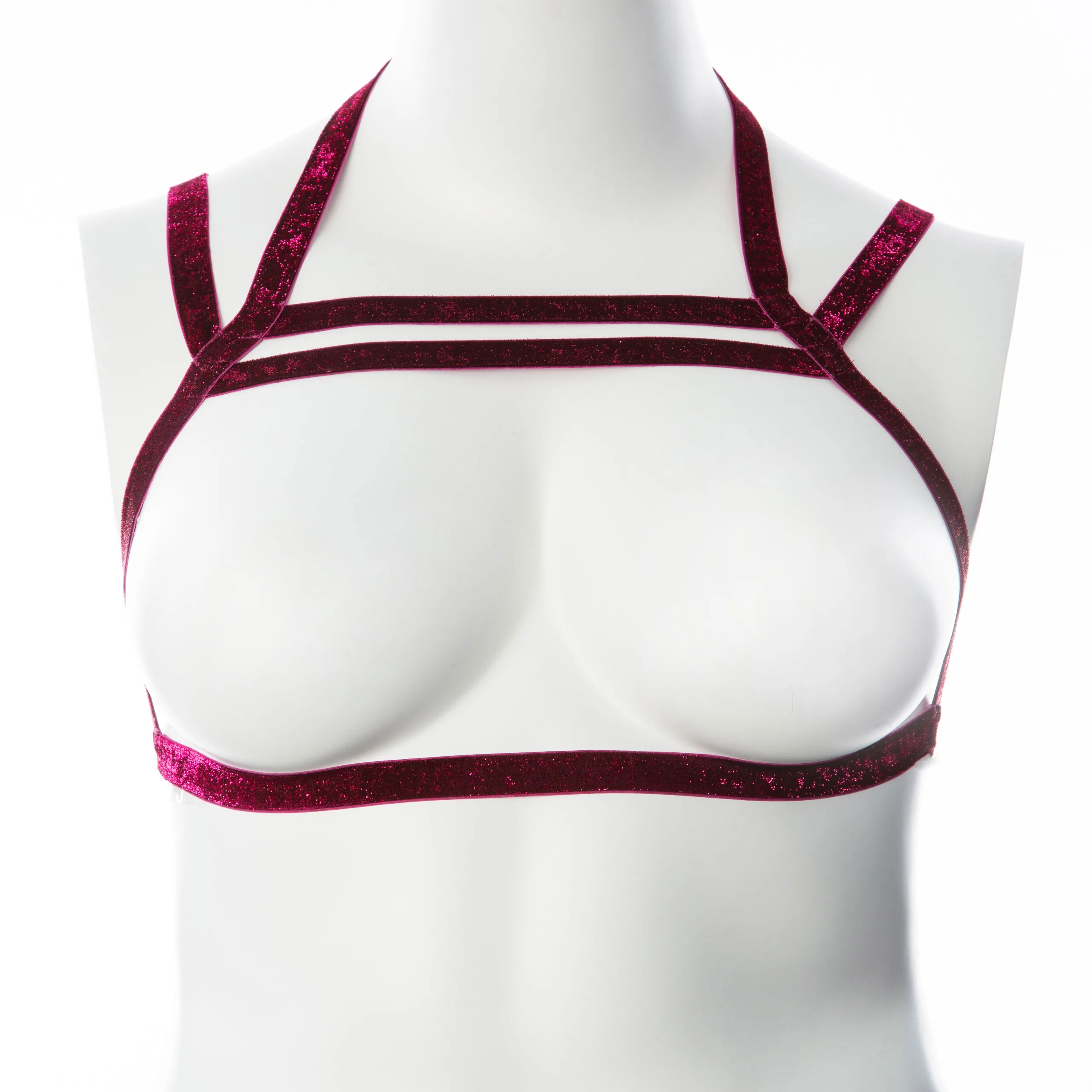 Gender Fluid Sugar Coated Harness - Small/large - Raspberry BDSM & Kink Voodoo Toys