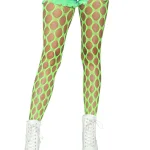 Jumbo Pothole Net Tights - Neon Green - One Size Hosiery & Garters Leg Avenue