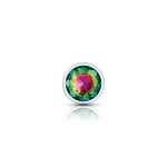Rainbow Round Gem Silver Metal Plug - Md Anal Play Viben