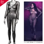 Radiance Crotchless Full Body Suit - Queen - Black Teddies & Bodysuits CalExotics