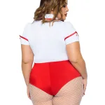 Plus Nurse Feelgood Sexy Costume - 1x/2x - White / Red Costumes Leg Avenue