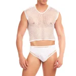 Net Flex 3pc Set - Large/xl - White Lingerie Pink Lipstick