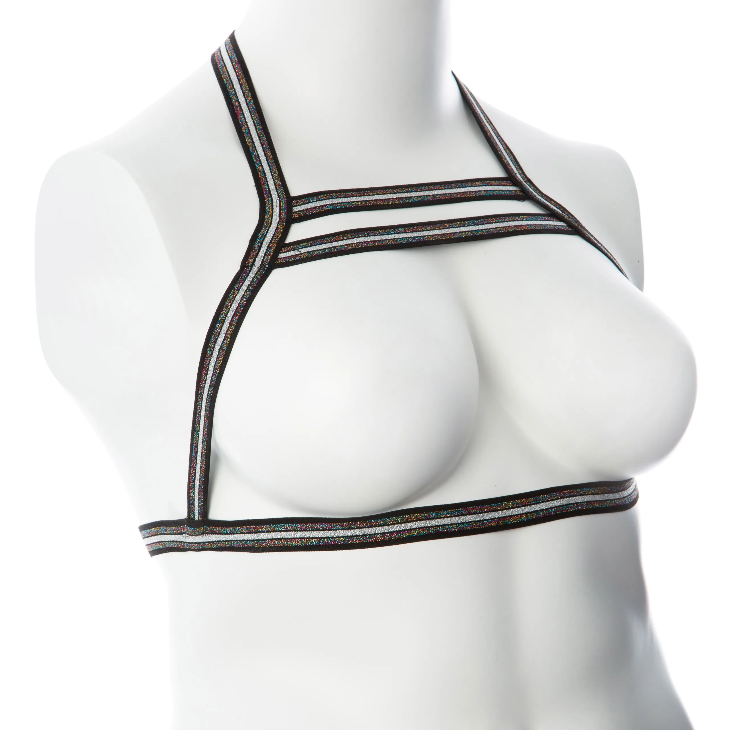 Gender Fluid Silver Lining Harness - Small/large - Multi-Color BDSM & Kink Voodoo Toys