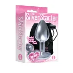The 9's the Silver Starter Heart Bejeweled Stainless Steel Plug - Pink Anal Play Icon Brands