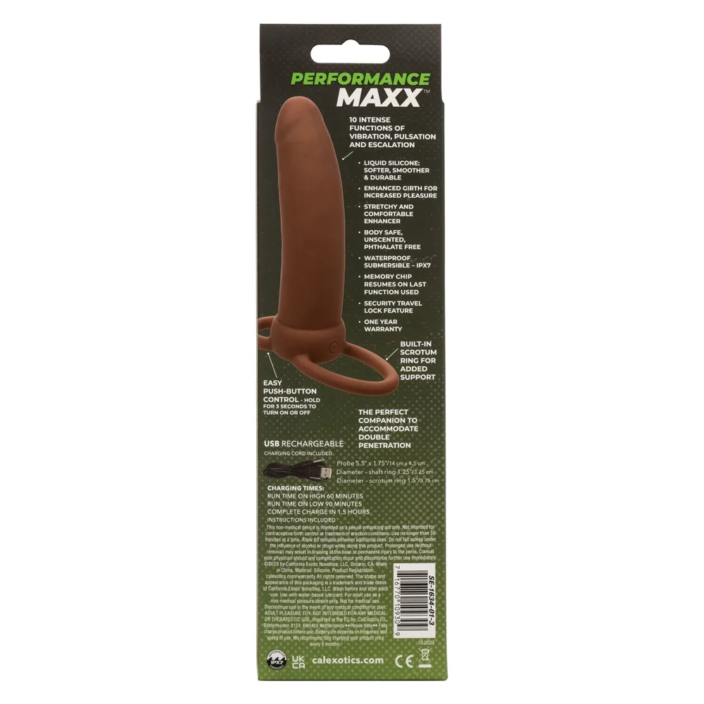 Performance Maxx Rechargeable Thick Dual Penetrator - Brown Festival & Rave CalExotics