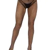 French Cut Crotchless Fishnet - One Size - Black Hosiery & Garters Leg Avenue