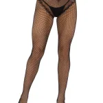 French Cut Crotchless Fishnet - One Size - Black Hosiery & Garters Leg Avenue