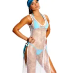 Elegant Moments - Crochet swim cover-up dress - White - L/XL
