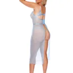 Alternative view of Elegant Moments - Dotted mesh gown - Blue Bell - 1X