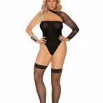 Elegant Moments - Opaque teddy - Black - Queen Size - Style EM-12083Q