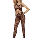 Elegant Moments - Heart net bodystocking - Black - One Size