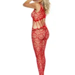 Alternative view of Elegant Moments - Heart net bodystocking - Red - Queen Size