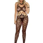 Elegant Moments - Heart net bodystocking - Black - Queen Size