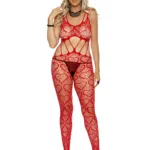 Elegant Moments - Heart net bodystocking - Red - Queen Size