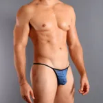 1306-BLU Mesh G-String Thong Color Blue Size M - Image 6
