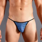 1306-BLU Mesh G-String Thong Color Blue Size M - Image 7