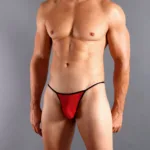 1306-RED Mesh G-String Thong Color Red Size M - Image 3