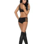 Alternative view of Elegant Moments - Opaque bralette and booty shorts - Black - One Size