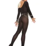 Alternative view of Elegant Moments - Opaque long sleeve bodystocking - Black - One Size