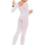 Alternative view of Elegant Moments - Opaque long sleeve bodystocking - White - One Size