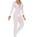 Elegant Moments - Opaque long sleeve bodystocking - White - One Size