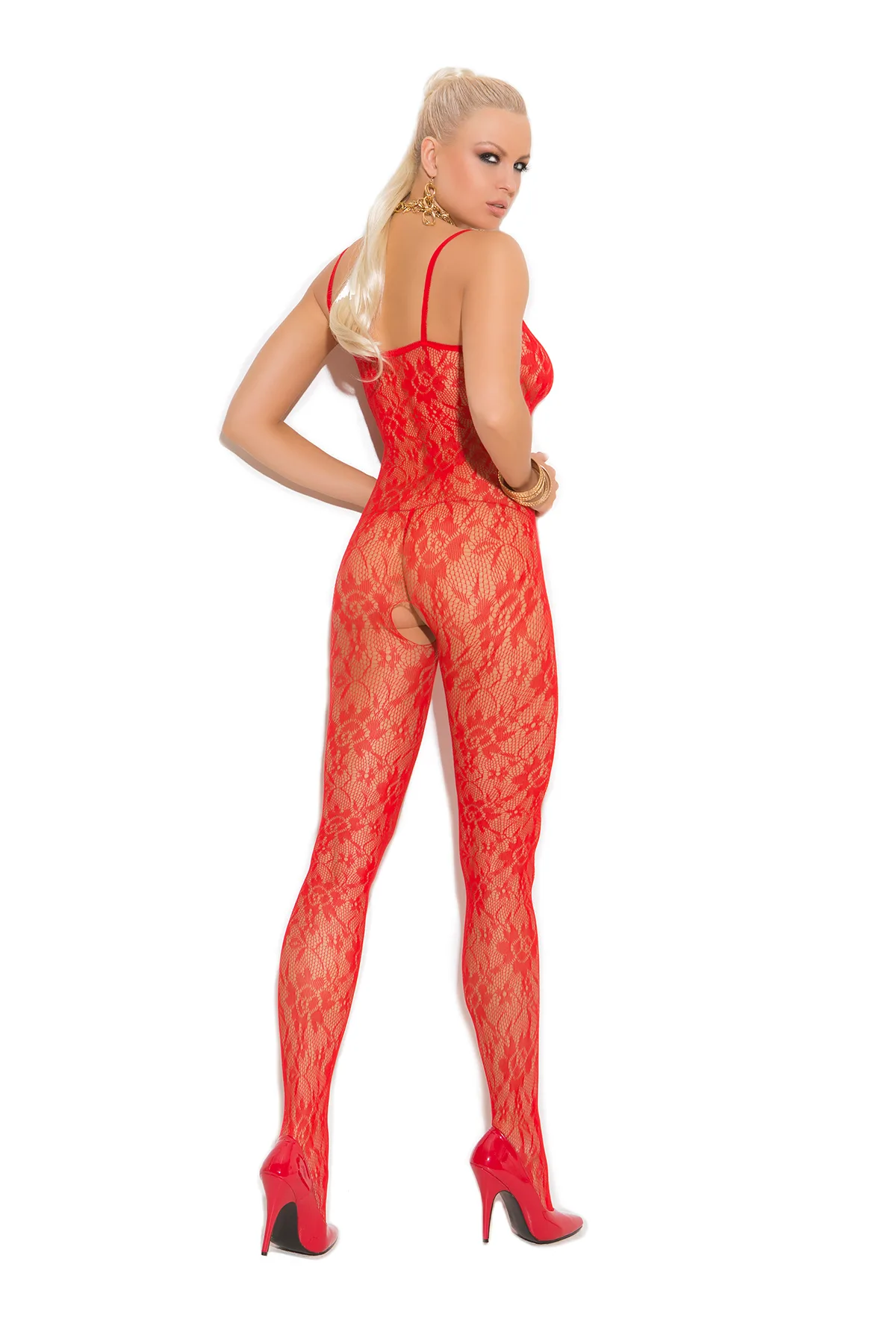 Elegant Moments - Rose lace bodystocking - Red - Queen Size - Image 2