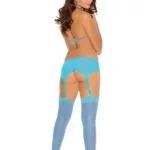 Alternative view of Elegant Moments - Sheer stockings - Turquoise - One Size