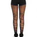 Bat Wing Sheer Tights Black Os